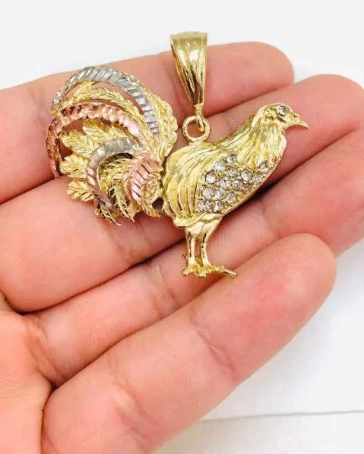 18K Gold Filled Chicken Rooster Pendant Necklace 24" G347310