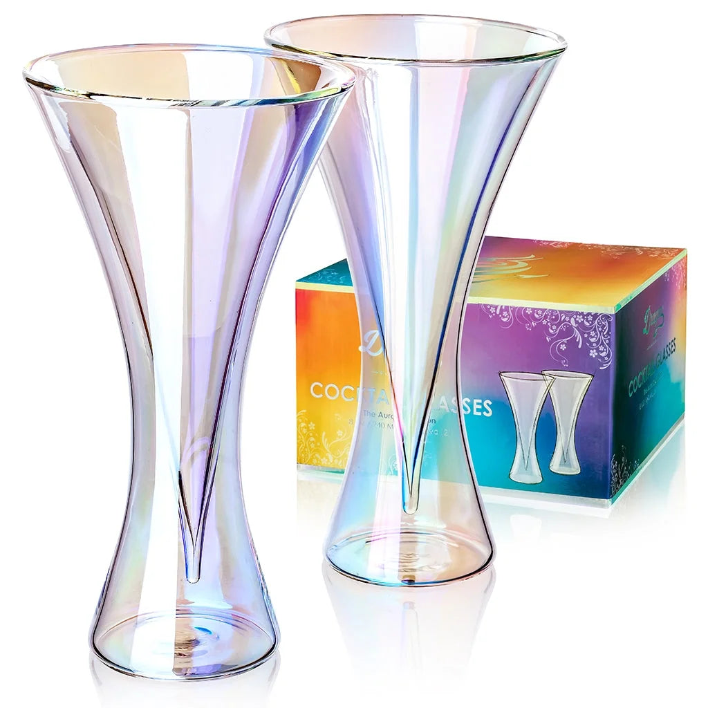 Iridescent Double Wall Insulated 8 oz Martini Glasses Set of 2 K29532