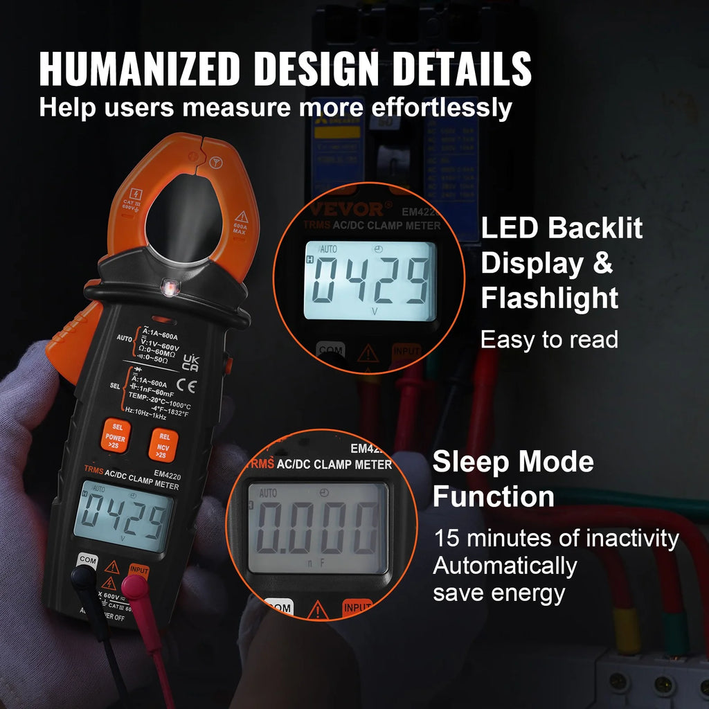 6000 Counts True RMS Digital Clamp Meter M48792
