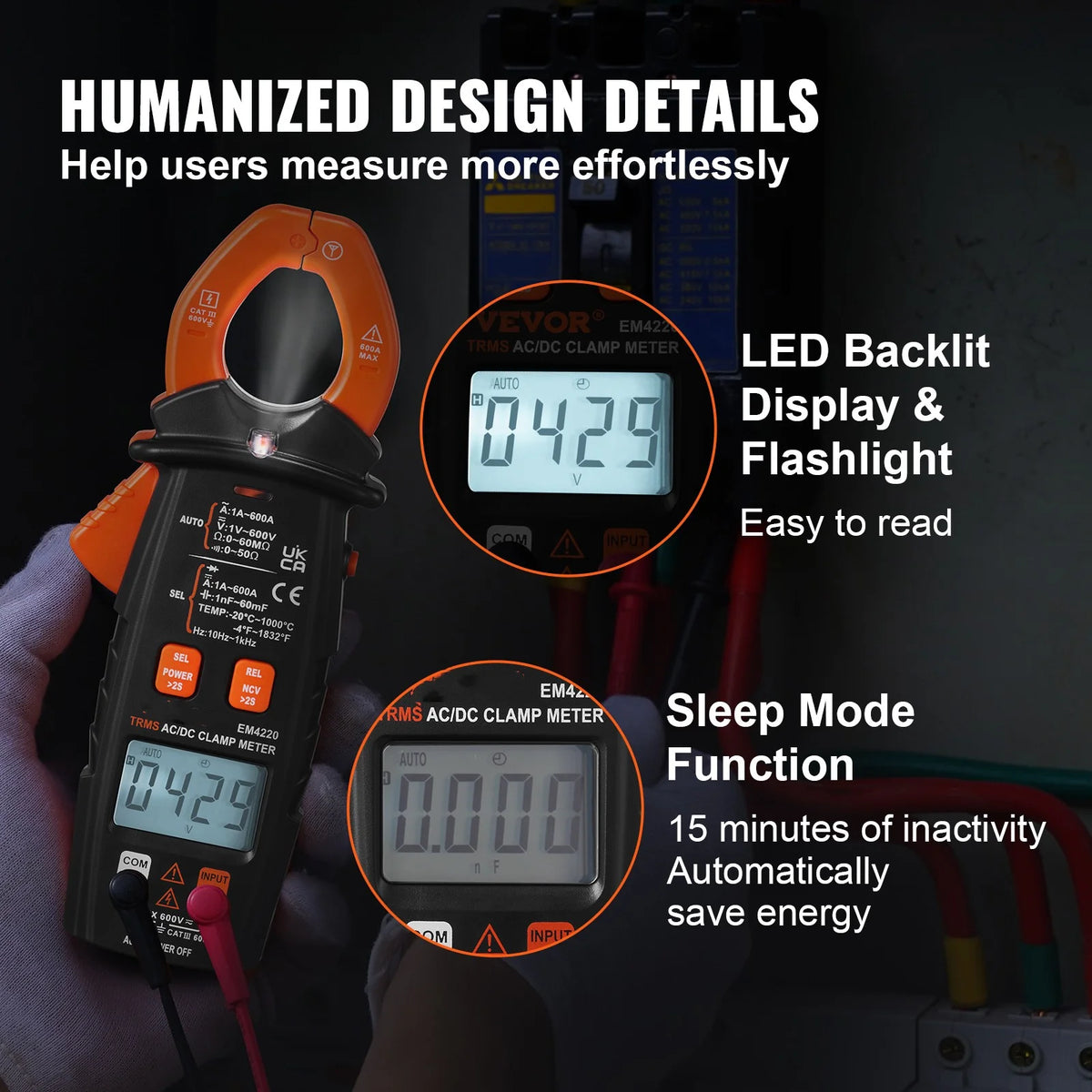 6000 Counts True RMS Digital Clamp Meter M48792