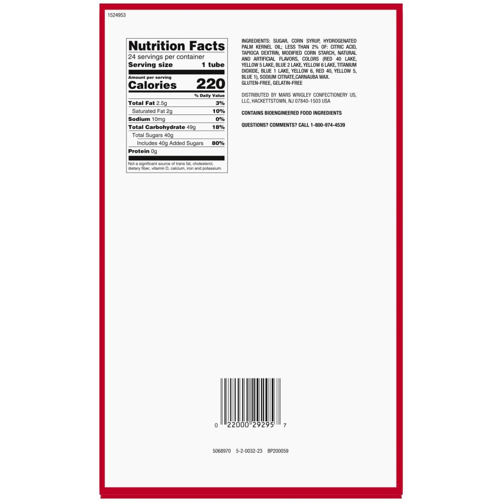 Skittles Original Mega Tube 1.9 Ounces Each 24 Per Pack N443