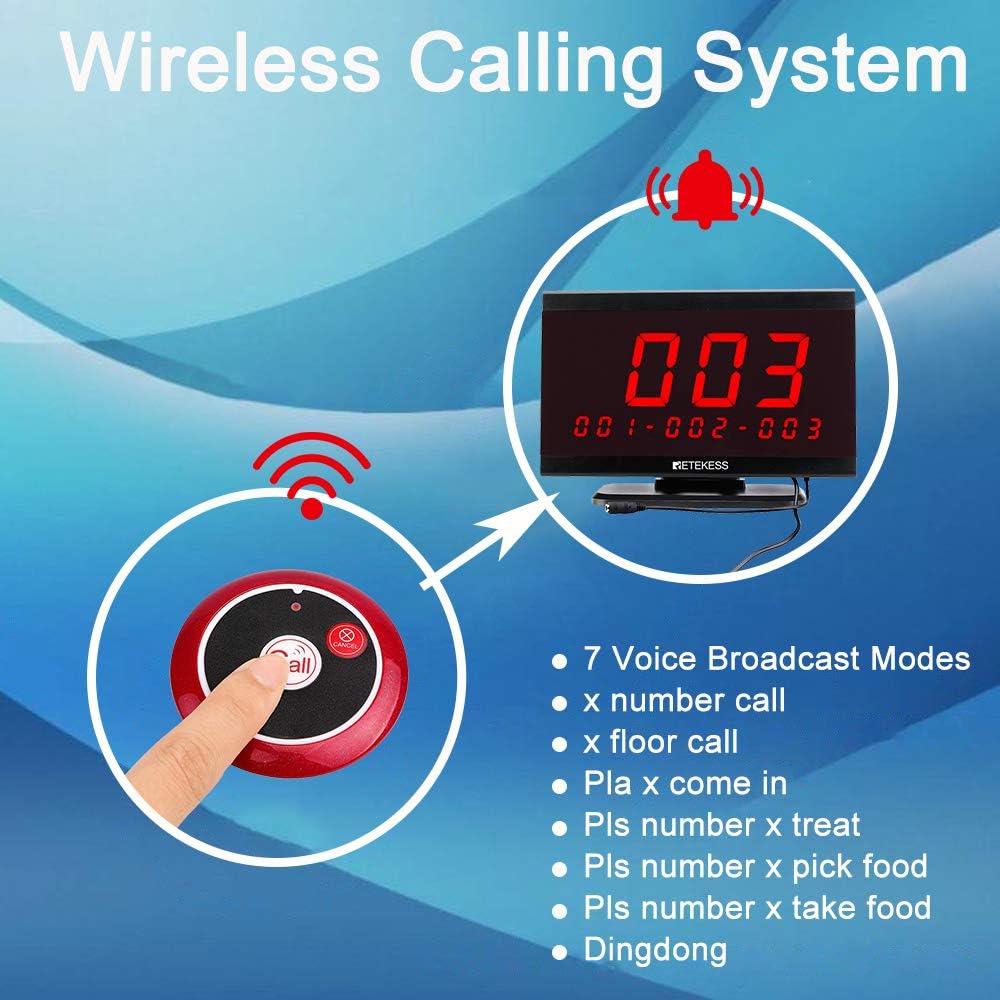 Wireless Caregiver Pager System with 10 Panic Alert Call Buttons B4430