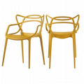 Yellow Molded Plastic Dining Chair Set of 2 S68611