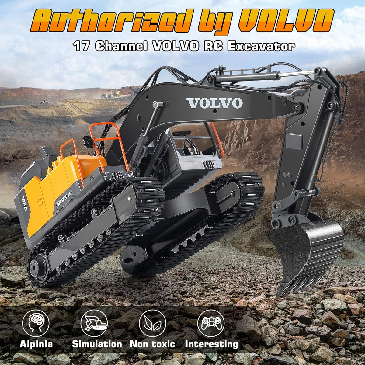RC Excavator 1/16 Scale Remote Control Construction Truck W220896