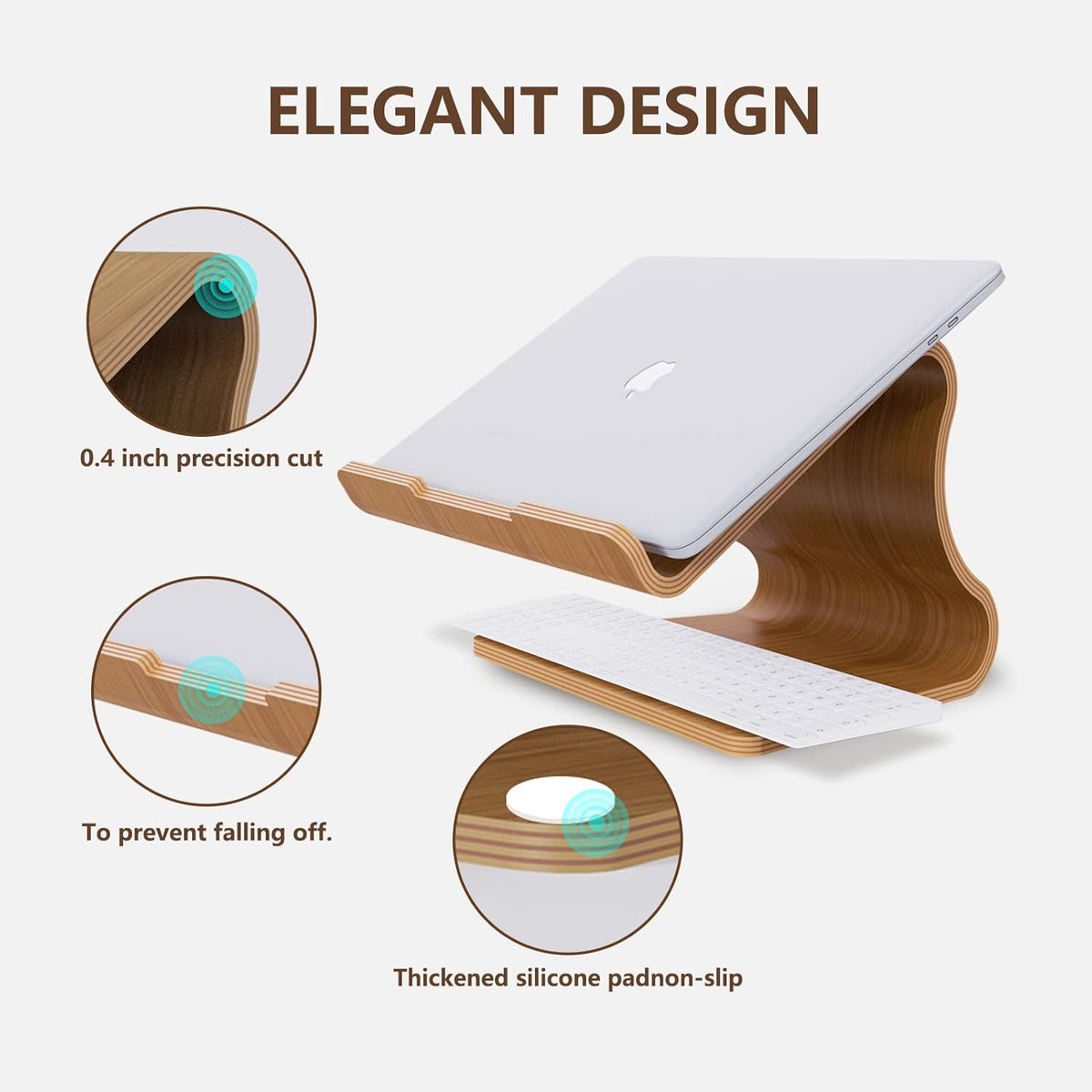 Wooden Laptop Stand, Walnut, Pack of 2 X595