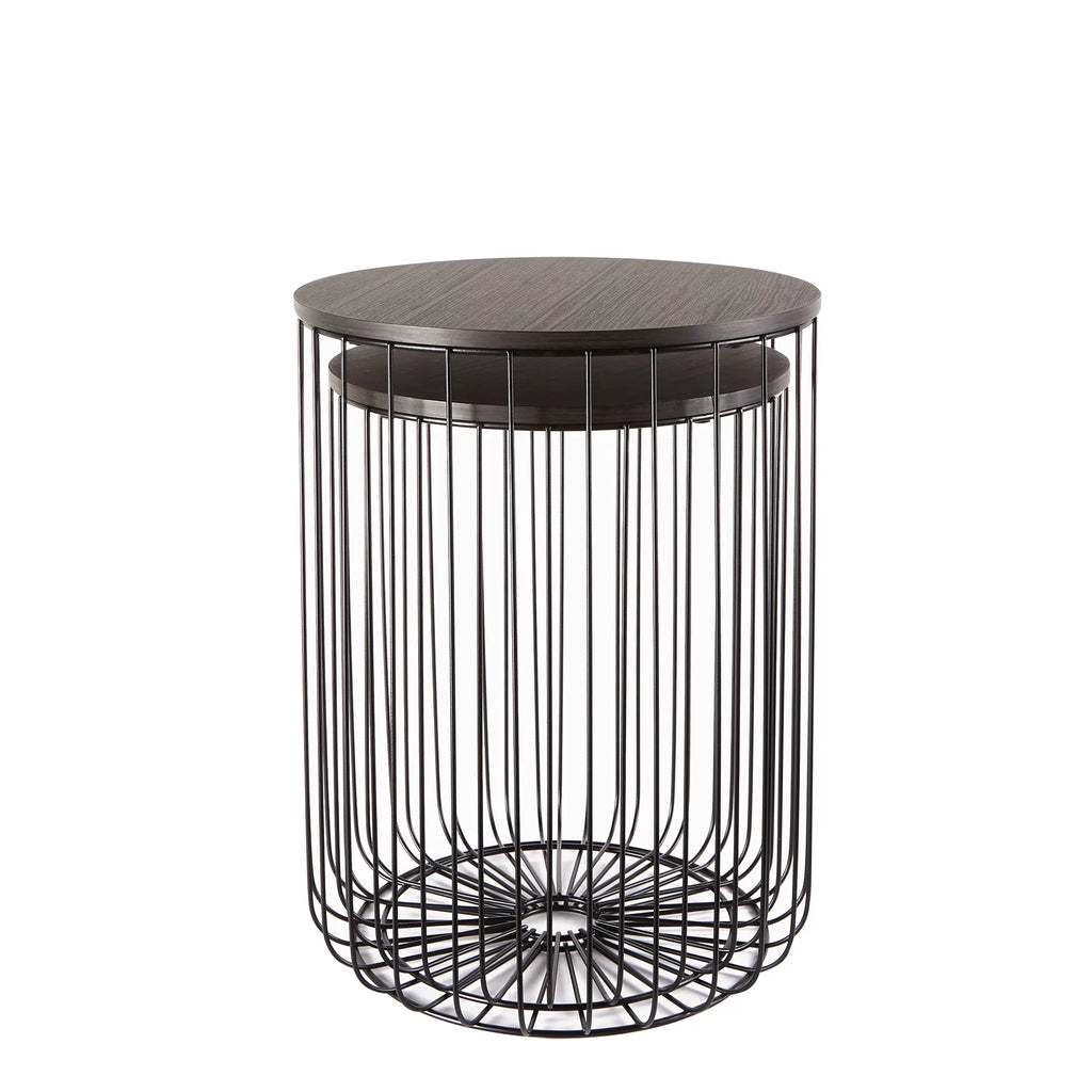 Set of 2 Walnut Finish Nesting Tables P574700