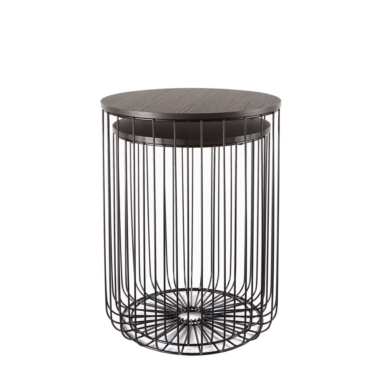 Set of 2 Walnut Finish Nesting Tables P574700