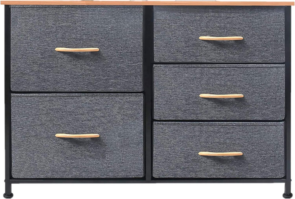 Brown 5 Drawer Storage Cabinet Dresser C19431