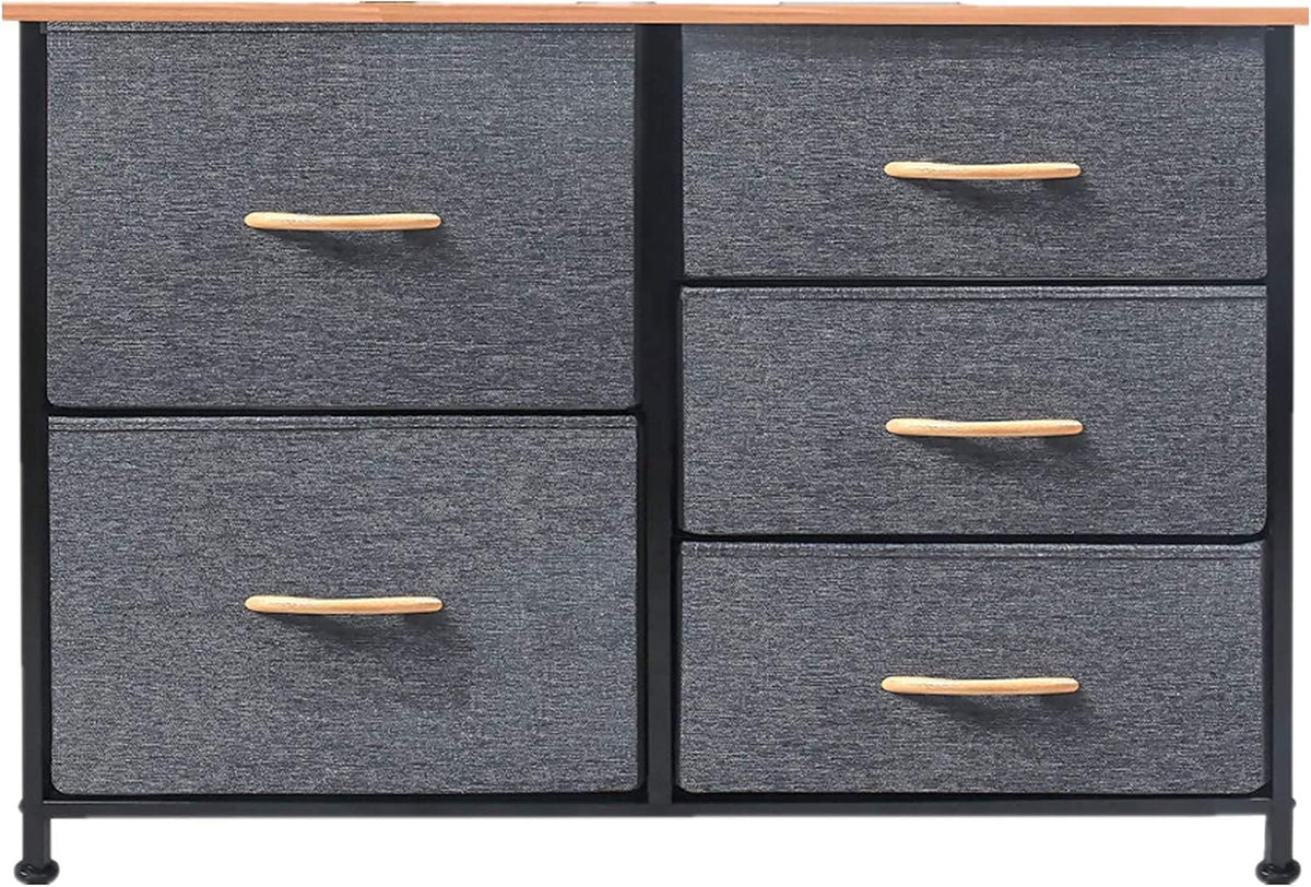 Brown 5 Drawer Storage Cabinet Dresser C19431