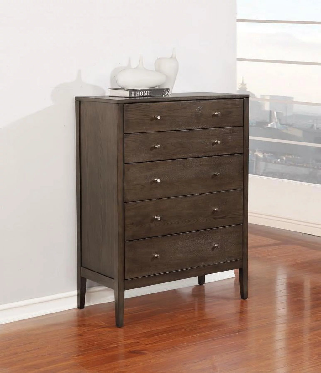 Mid-Century Modern Cappuccino Chest F914