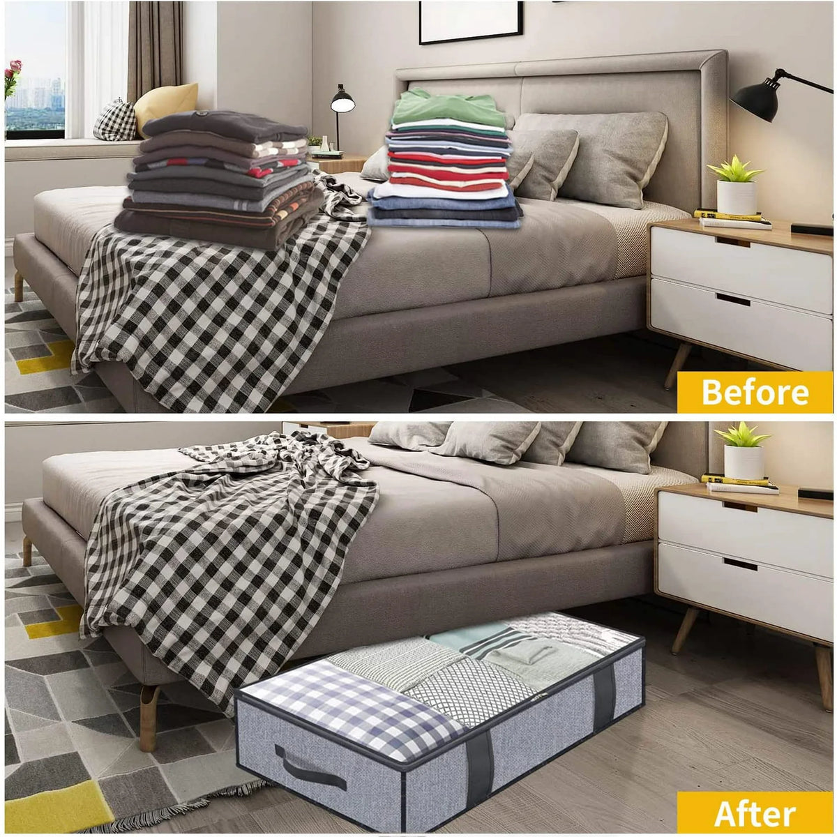Foldable Underbed Storage Bag with Clear Window D997126