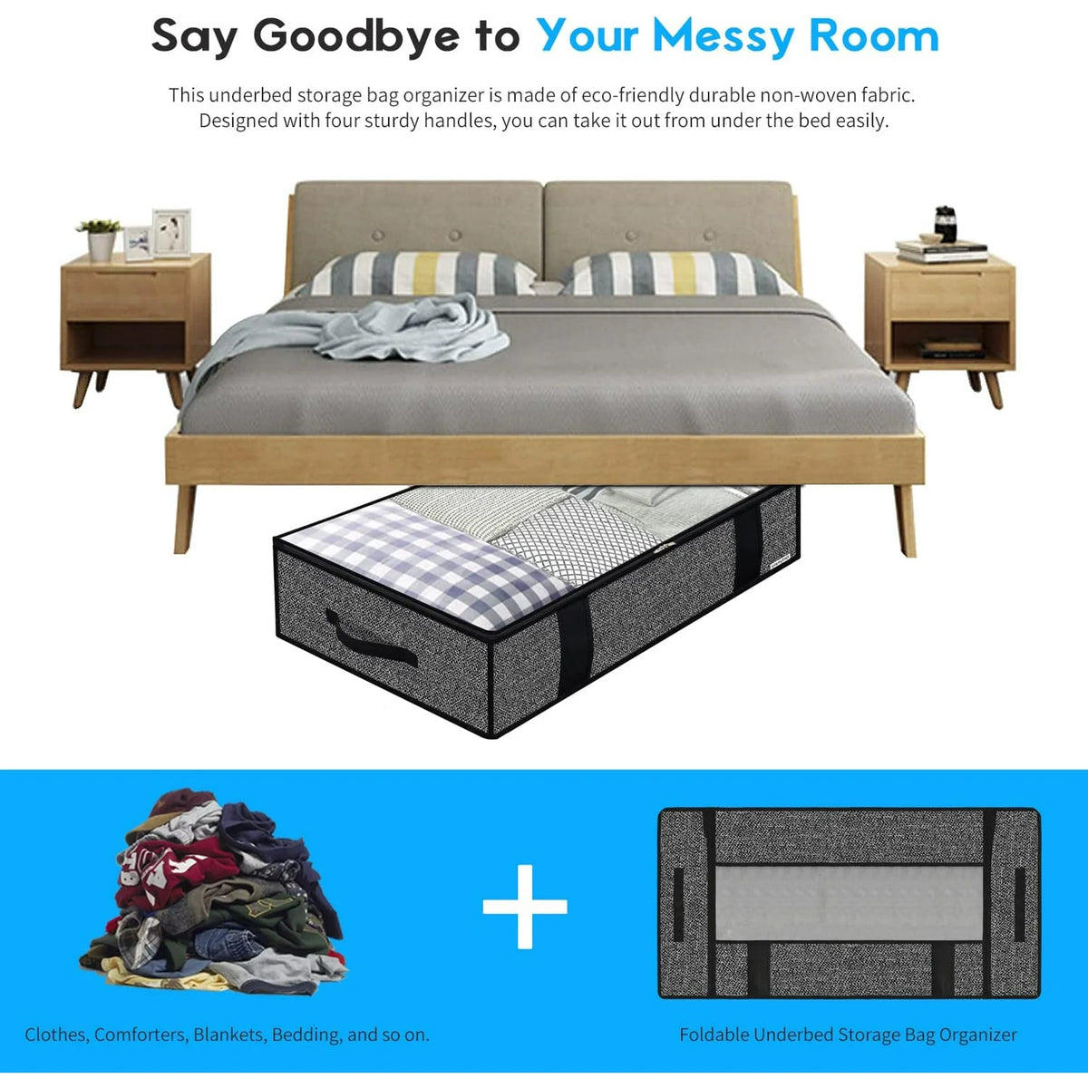 Foldable Underbed Storage Bag with Clear Window D997126