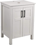 24 Inches White Single Bathroom Vanity Set with Top and 2-Door Cabinet P18900