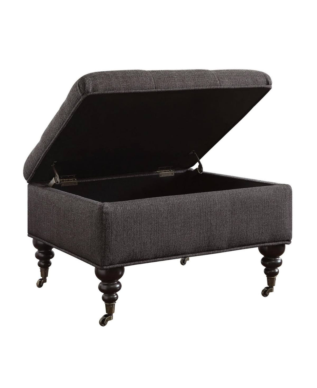 Blue Tufted Storage Ottoman with Casters V202993
