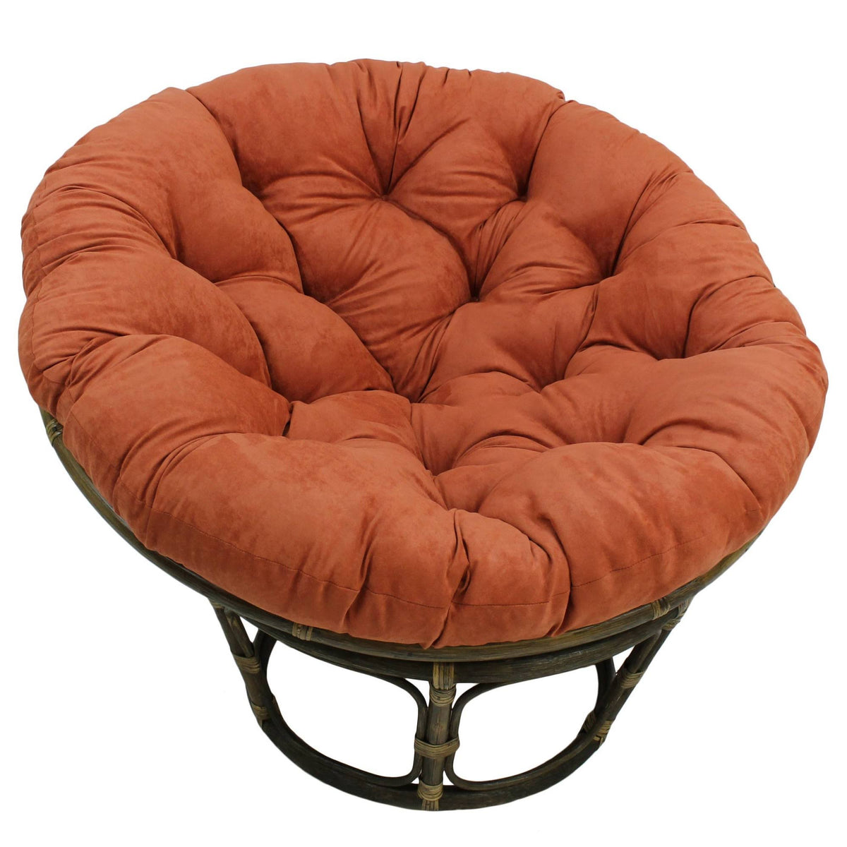 Rattan Papasan Chair with Micro Suede Cushion A27947