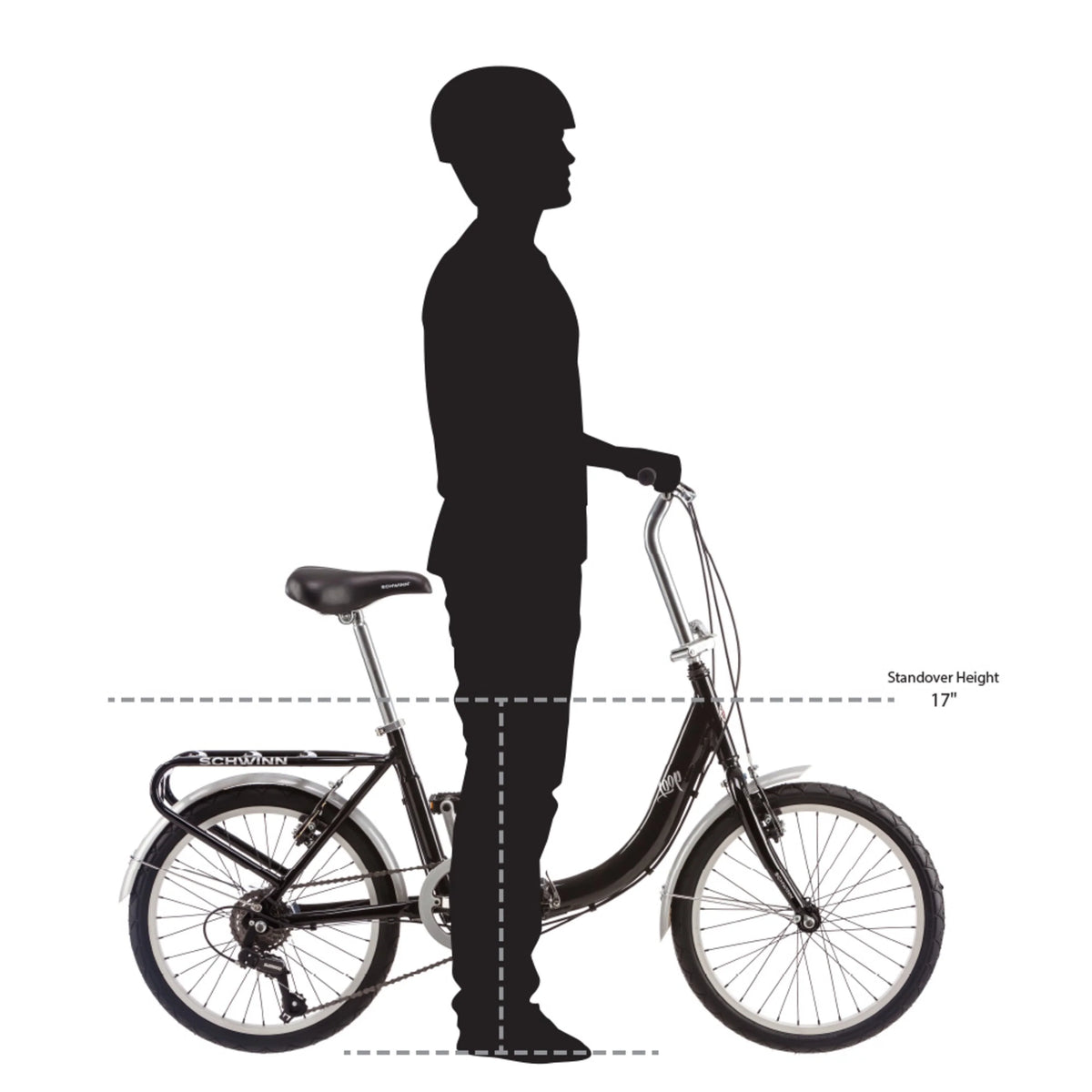 Folding Commuter Bike, 20-inch wheels, Black I525