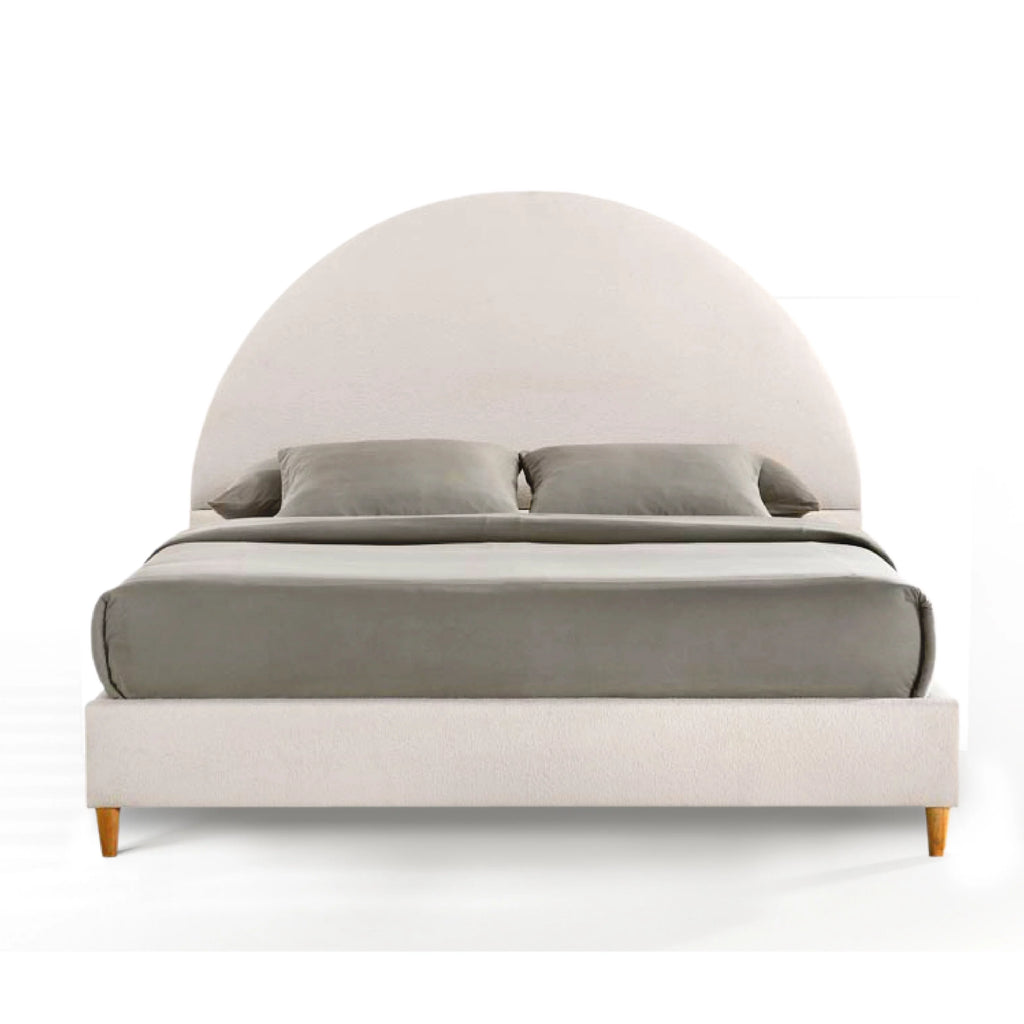 Queen Boucle Arched Headboard Platform Bed K861