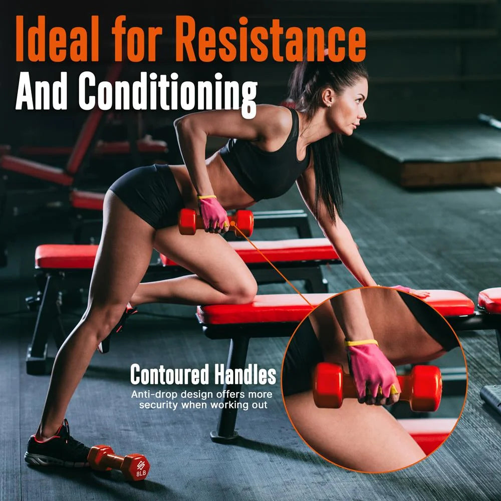 Neoprene Coated Dumbbell Weights Set with Stand V6934