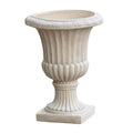 Antique White Concrete Urn Planter M268
