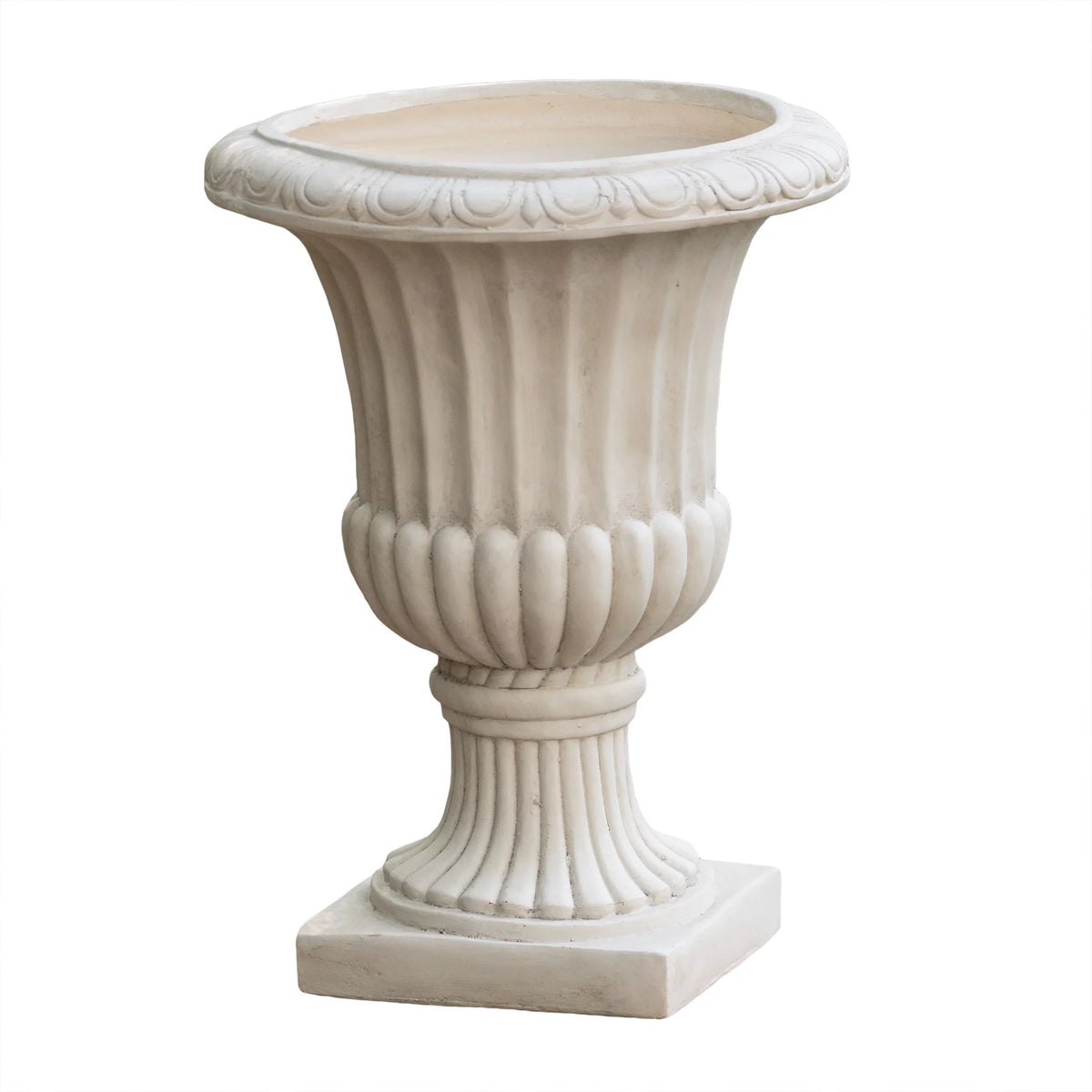 Antique White Concrete Urn Planter M268