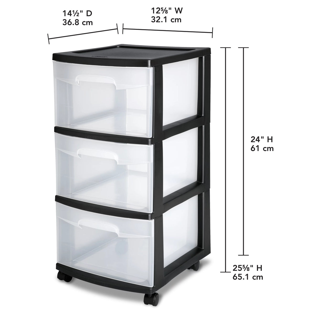 3 Drawer Plastic Cart M43164