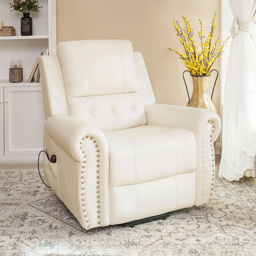 Oversized Leather Power Lift Recliner Chair with Footrest H10929