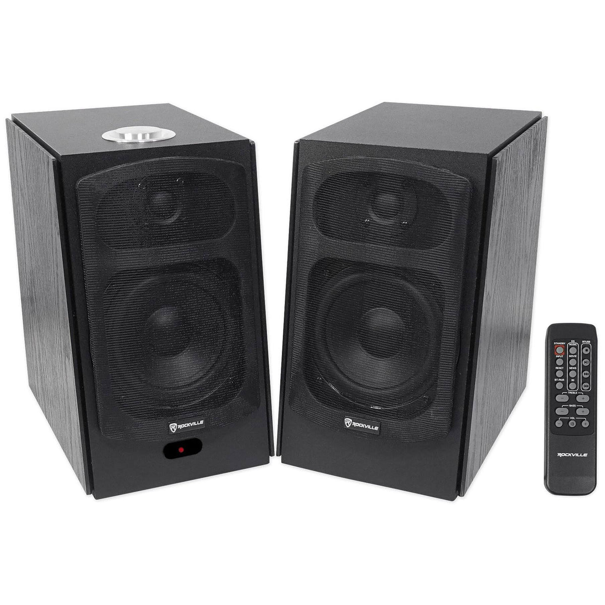 Black 5 inch Powered Bluetooth Bookshelf Speakers U374287