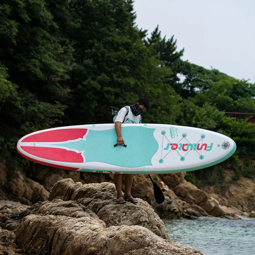 Light Blue Pink Inflatable Stand Up Paddle Board 11'x33''x6'' M683111