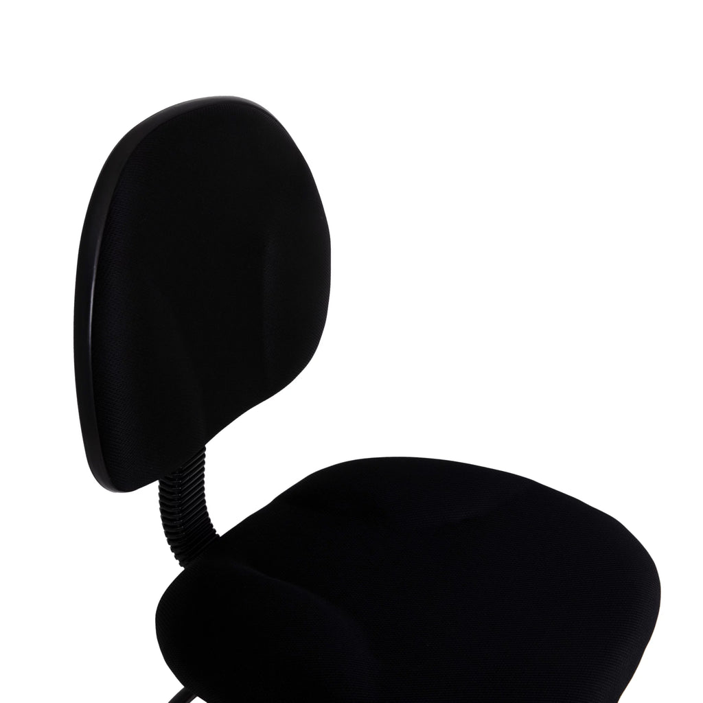 Black Fabric Mid-Back Drafting Chair with Footring P69846