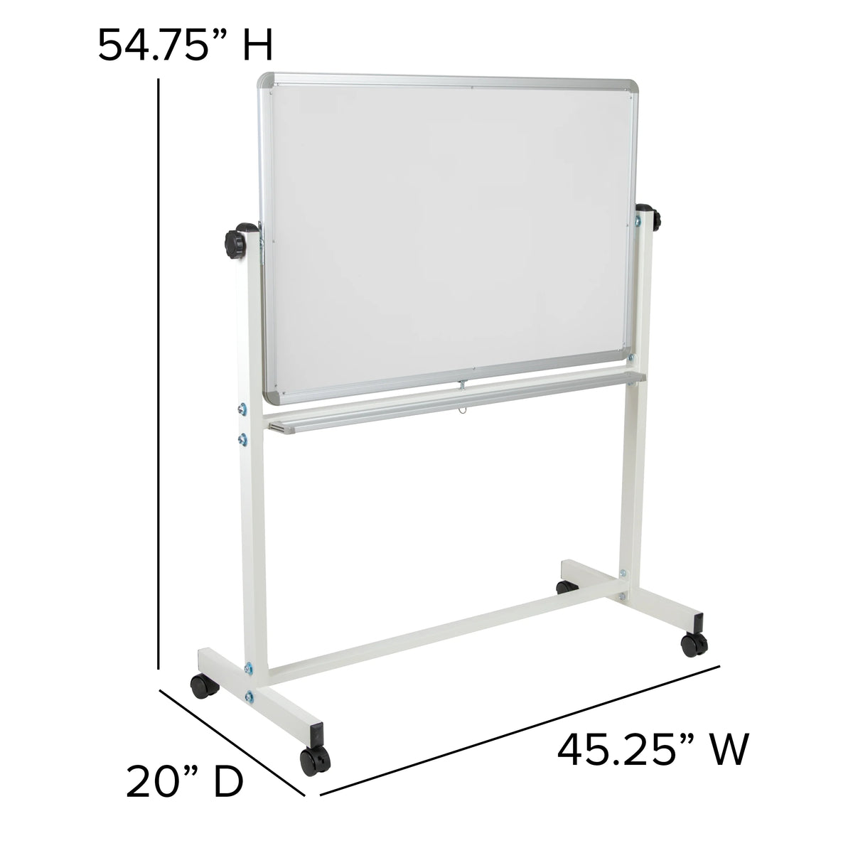 Double-Sided Mobile White Board with Pen Tray L393676