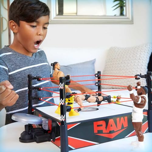WWE Wrekkin' Kickout Ring Playset with Launcher, Crane, Championship, 13-inch x 20-inch H4424