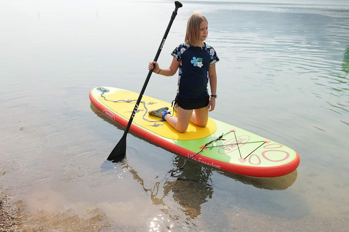 Kids Inflatable Stand Up Paddle Board with Hand Pump, Adjustable Aluminum Floating Paddle, Repair Kit, Rucksack and Bottom Fin I885090