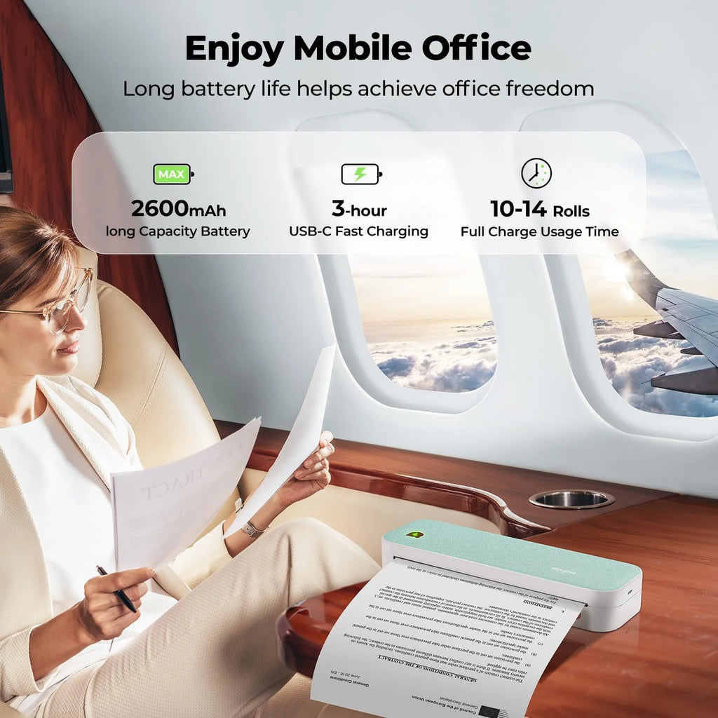 Green Wireless Thermal Inkless Printer J71339