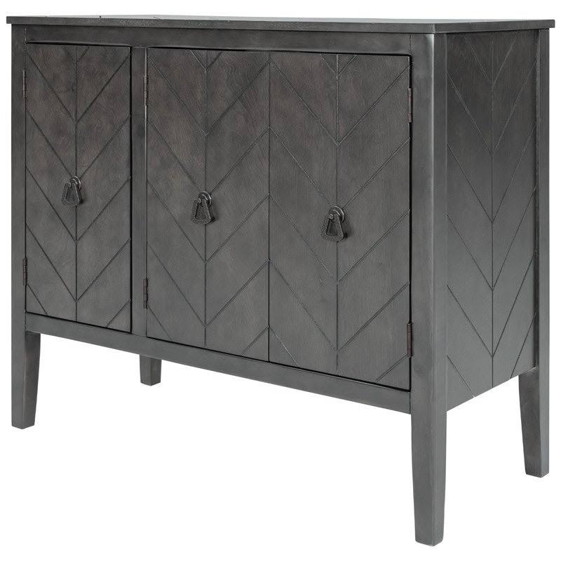 Grey Wooden Accent Storage Cabinet with Adjustable Shelf B758147