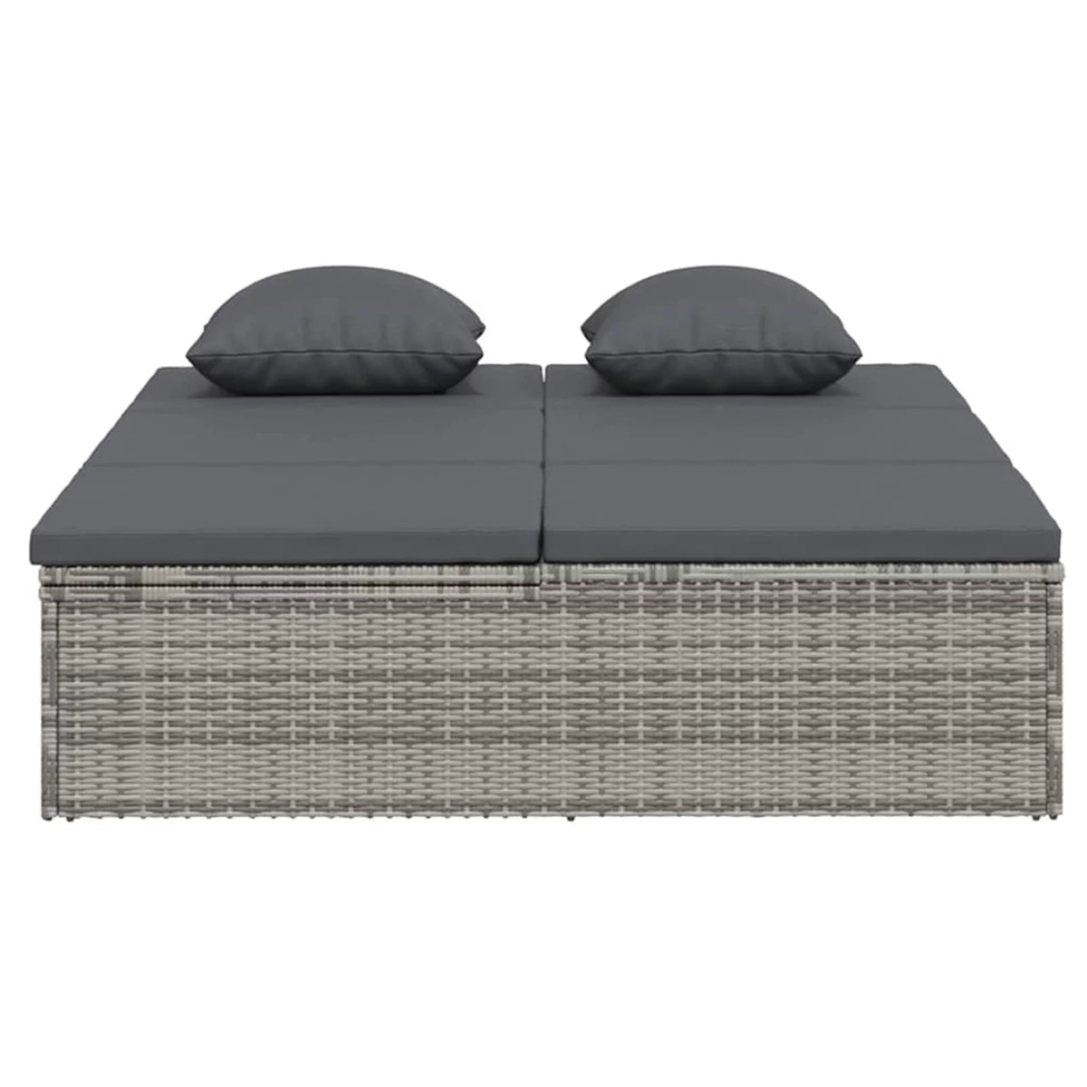 Convertible Sun Bed with Cushions Poly Rattan Dark Gray P961180