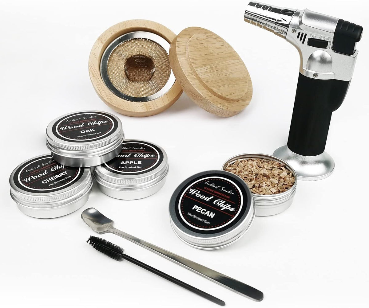 Cocktail Smoker Kit with Torch & 4 Flavors of Wood Chips, Pack of 2 H740