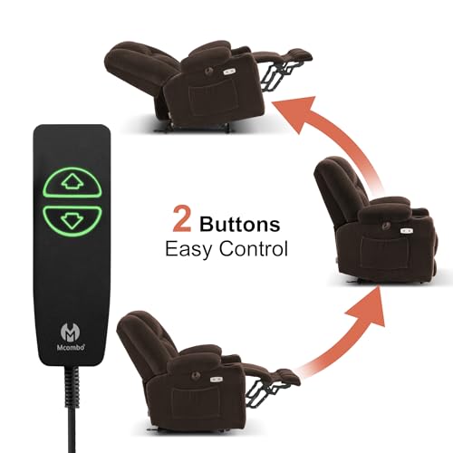 Brown Fabric Power Recliner Chair with Heat and Vibration Massage Q633615