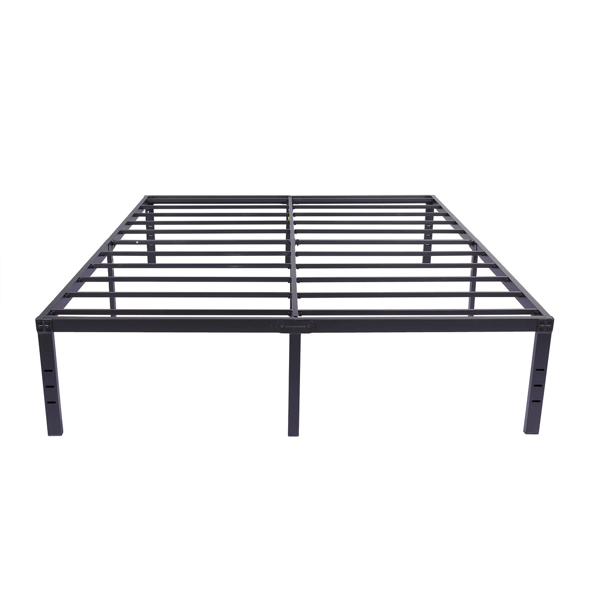 18" 3500 lbs Heavy Duty Black Steel Slat Metal King Bed Frame P10418
