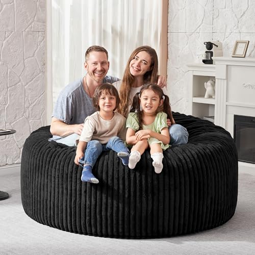 5FT Grey Memory Foam Bean Bag Chair with Plush Cover E82971