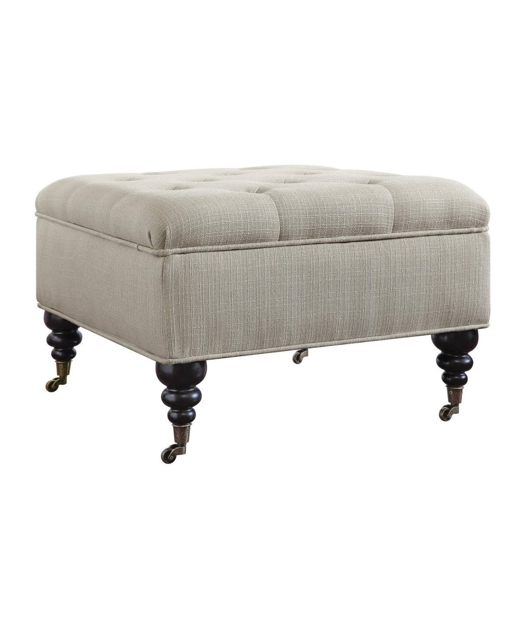 Blue Tufted Storage Ottoman with Casters V202993