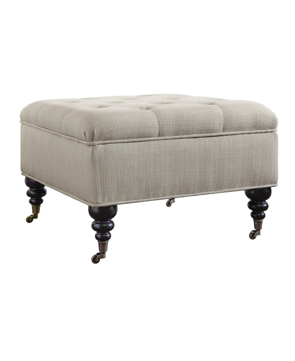 Blue Tufted Storage Ottoman with Casters V202993