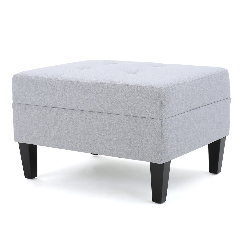 Light Grey Tufted Rectangular Ottoman H468248