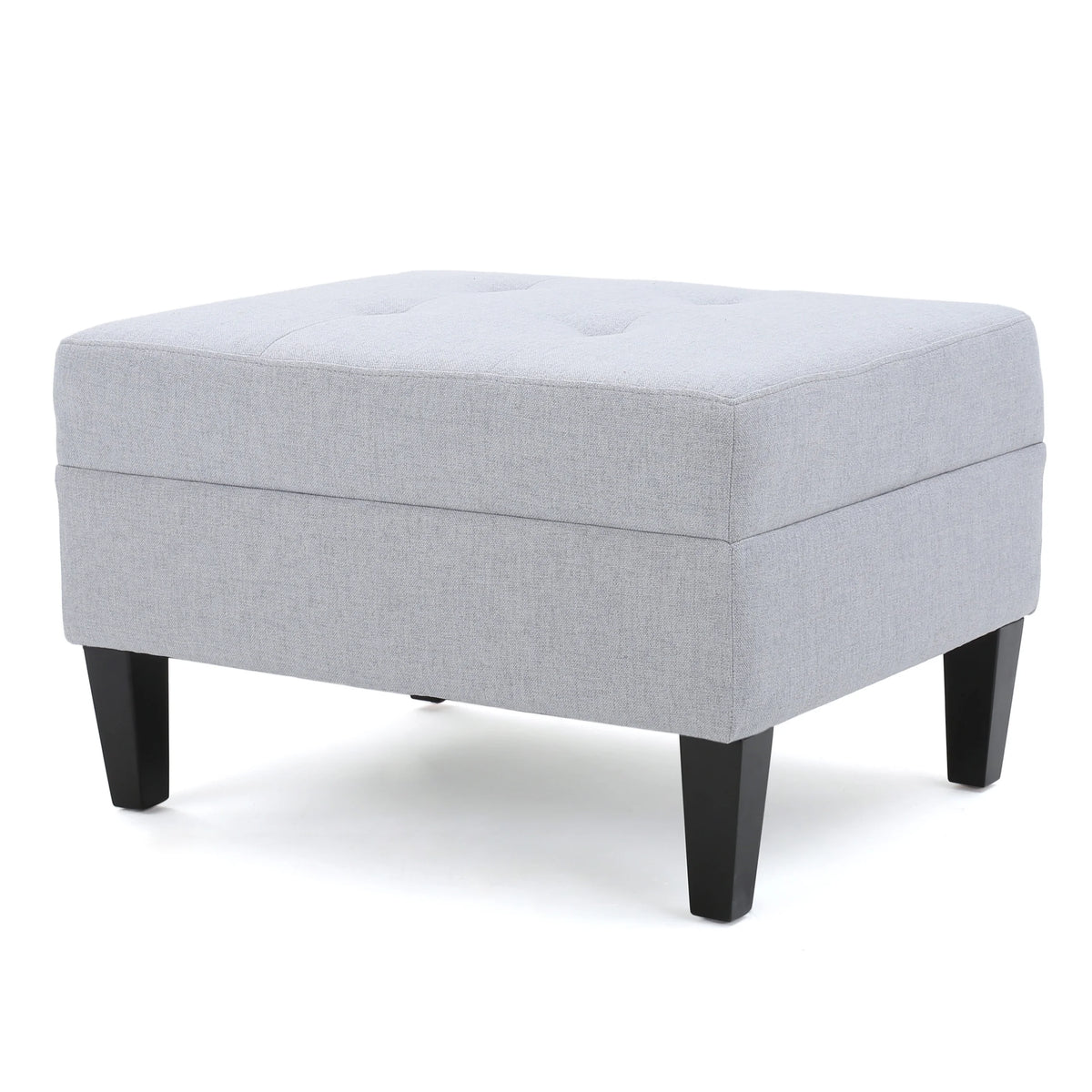 Light Grey Tufted Rectangular Ottoman H468248