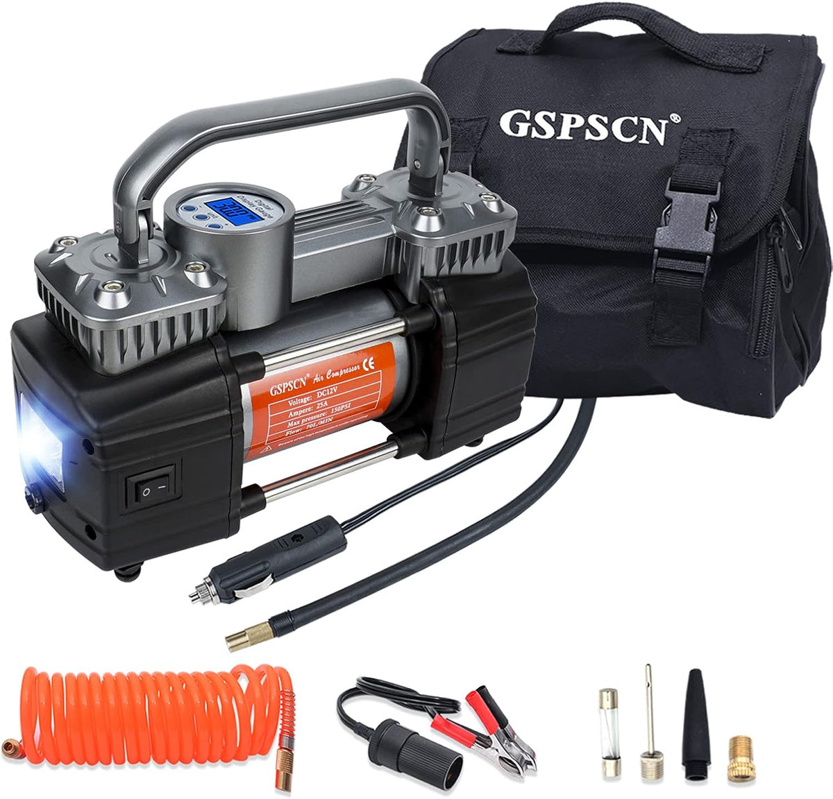 Portable Digital Car Tire Inflator 150Psi 12V Air Compressor Pump U227863