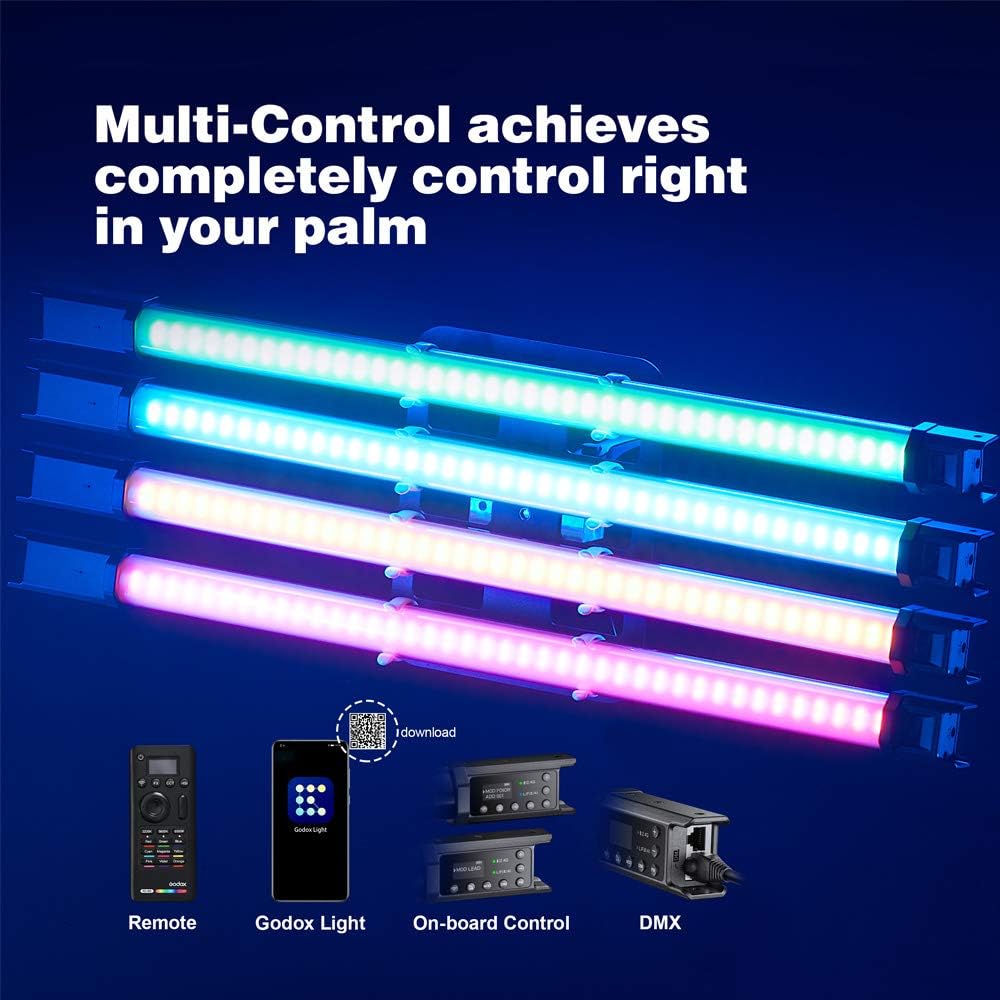 RGB Tube Light 2-Light Kit, CRI 96 TLCI 98, 2700k-6500K Adjustable J15420