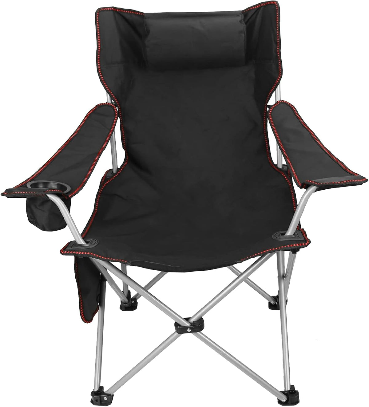 Blue Folding Adjustable Recliner Camping Chair with Headrest & Cup Holders & Side Pocket Z4061