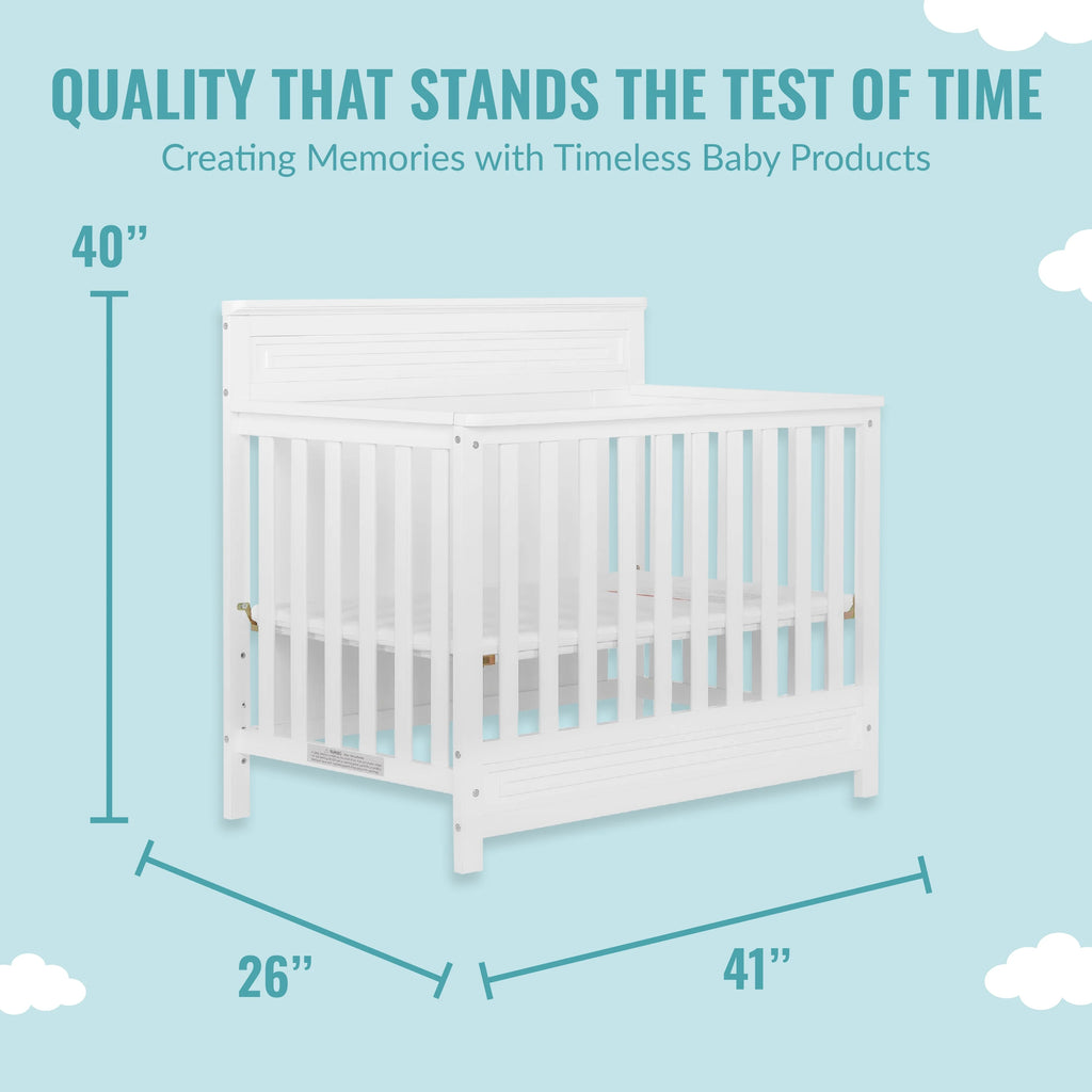 White 4-in-1 Convertible Mini Crib K347