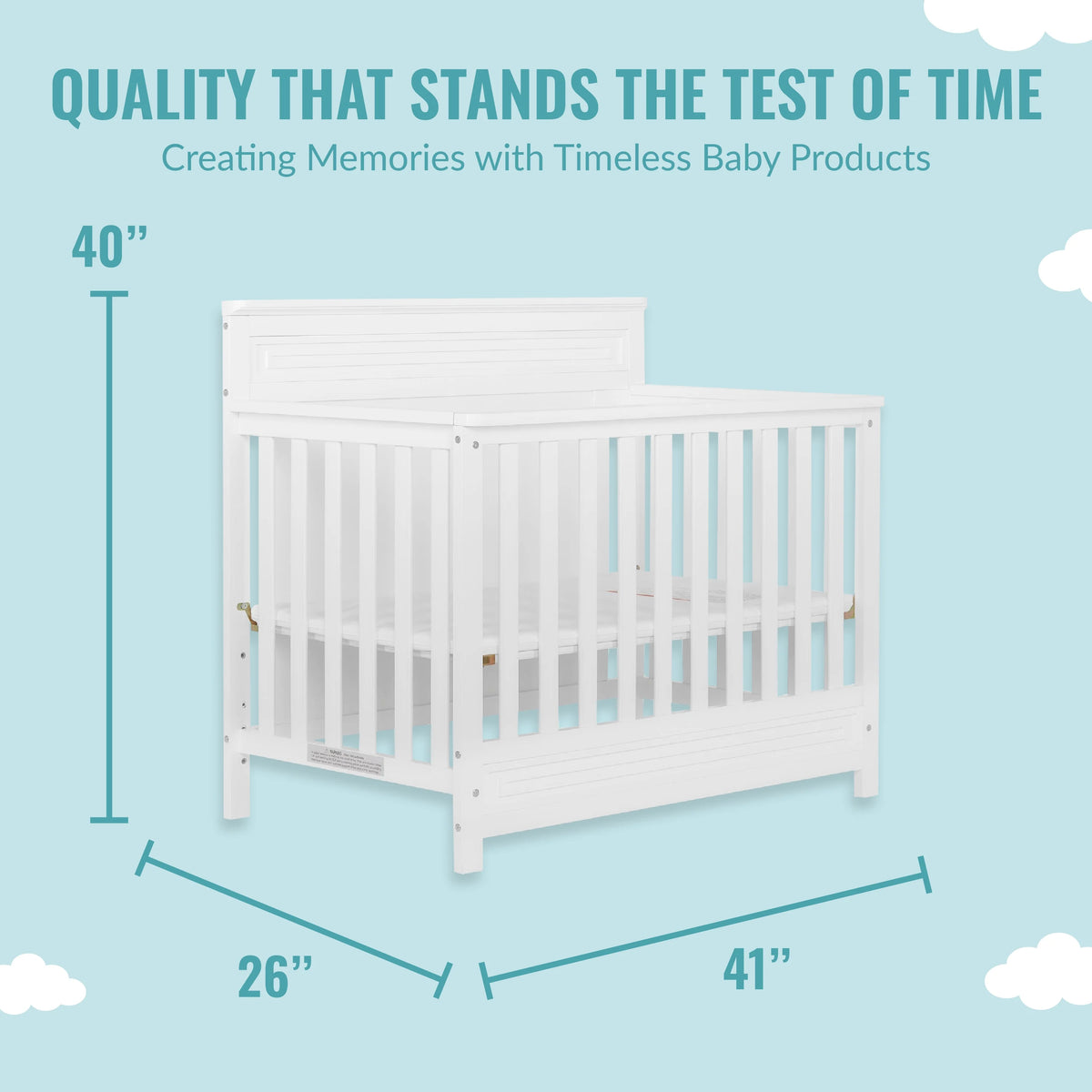 White 4-in-1 Convertible Mini Crib K347
