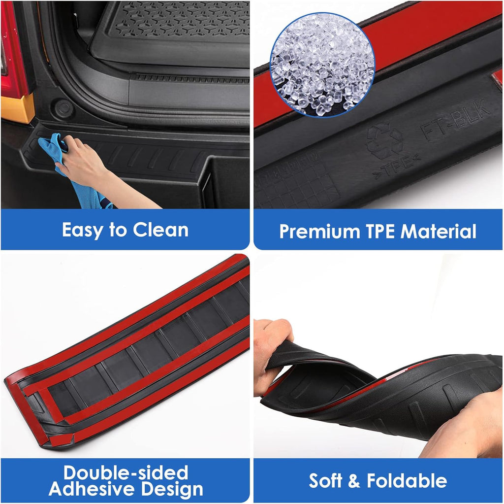 Black Scratch Resistant Car Bumper Guard Pack of 2 V379911