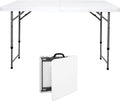 4 ft Folding Plastic Table White C28070